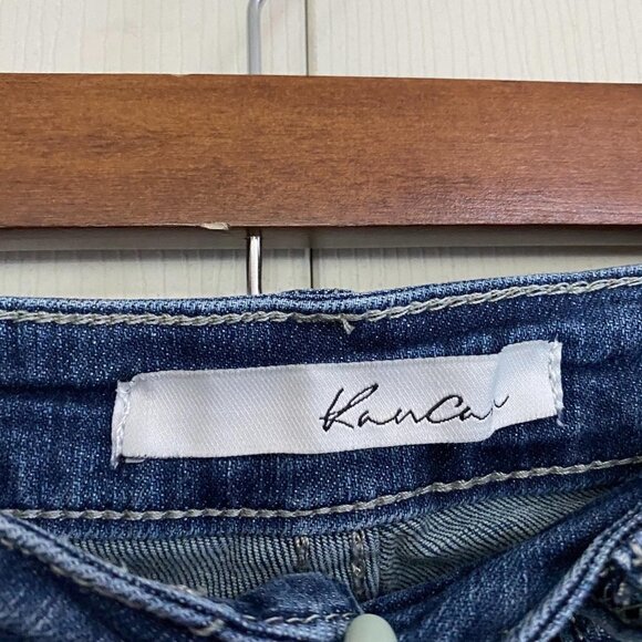 Kancan Women's Distressed Skinny Medium Wash Whiskered Jeans Size 26 - Picture 2 of 9